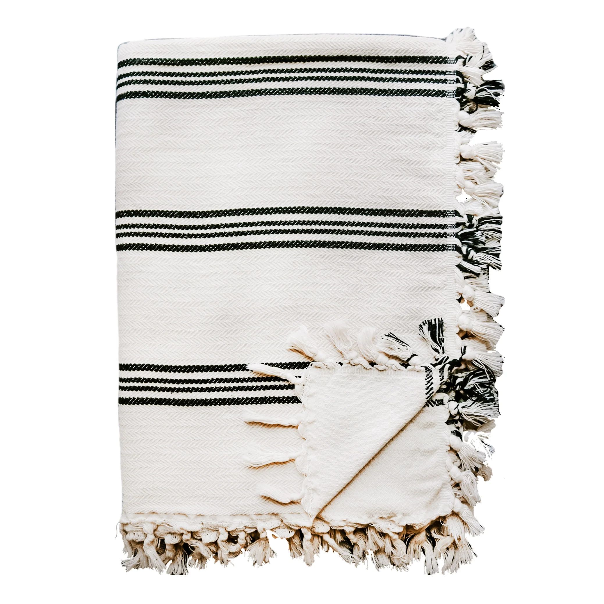 Henley Turkish Throw Blanket - Four Stripe | Sweet Water Decor, LLC