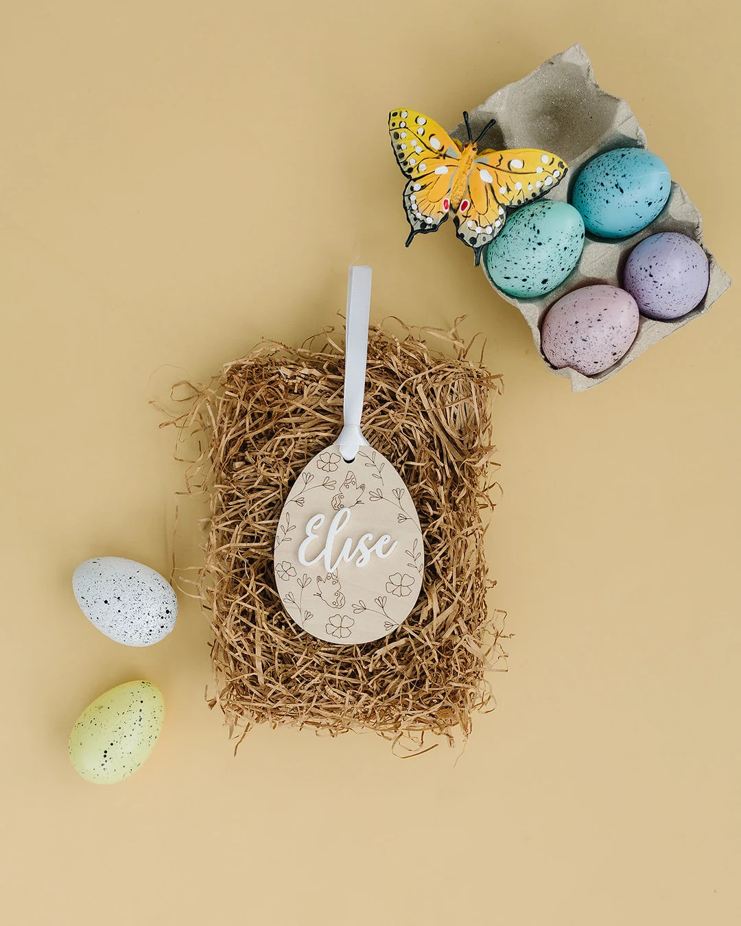 Custom Easter Egg Name Tag, Personalized Easter Basket Tags, Easter Decorations, Easter Bunny Gif... | Etsy (US)