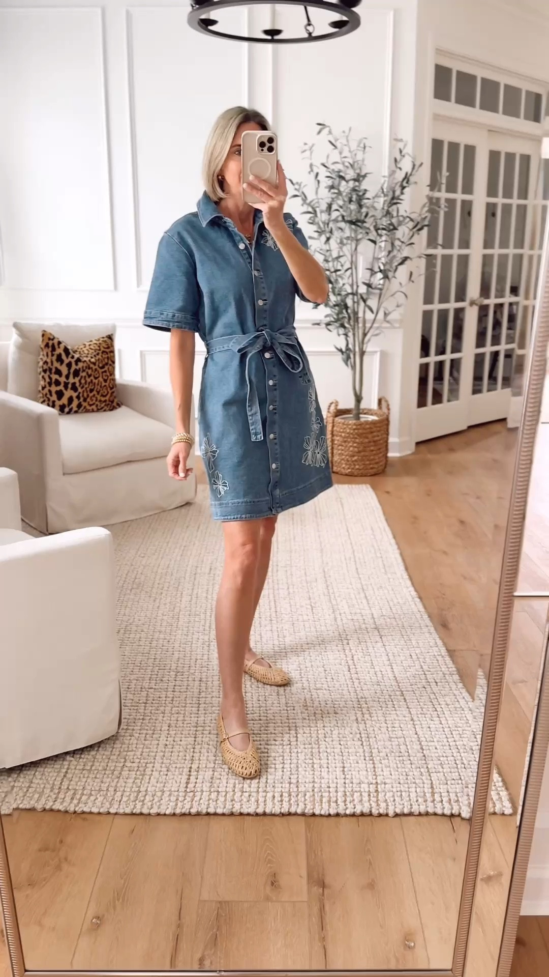 Cutest denim dress from Walmart - floral appliqués, pockets, removable tie, buttons down the front. Recommend sizing down one



#LTKSeasonal #LTKSaleAlert #LTKOver40