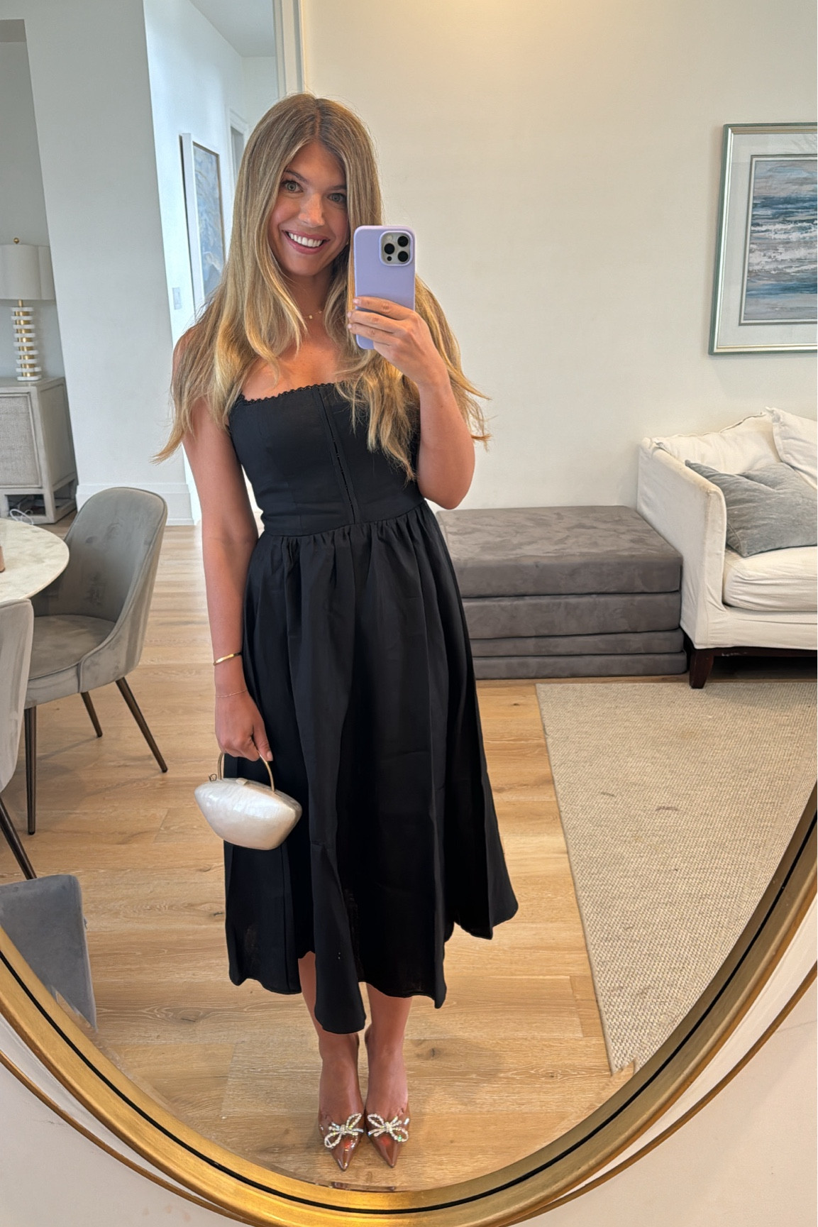 Love this dress perfect for so many occasions!! Only a few colours left! Clutch is from Zara