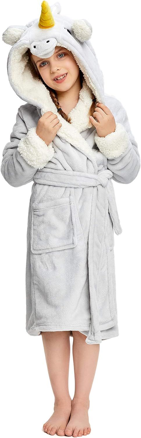 NEWCOSPLAY Unisex Kids Unicorn Plush and Soft Fleece Bathrobe | Amazon (US)