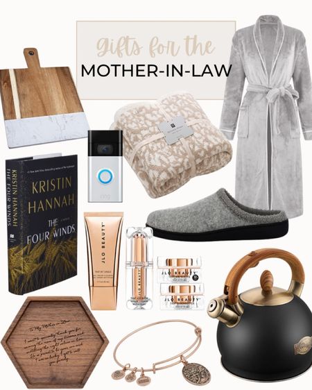 Best gift for your mother-in-law include rove, slippers, tea kettle, Alex and Ani bracelet, JLo beauty essential kit, The Four Winds book, engraved message jewelry tray, cozy throw blanket, ring doorbell, and charcuterie board.

Gift guide, mother in law gift, MIL gift, mother gift, mom gift, gifts for mom, gifts for her

#LTKHoliday #LTKunder100 #LTKGiftGuide