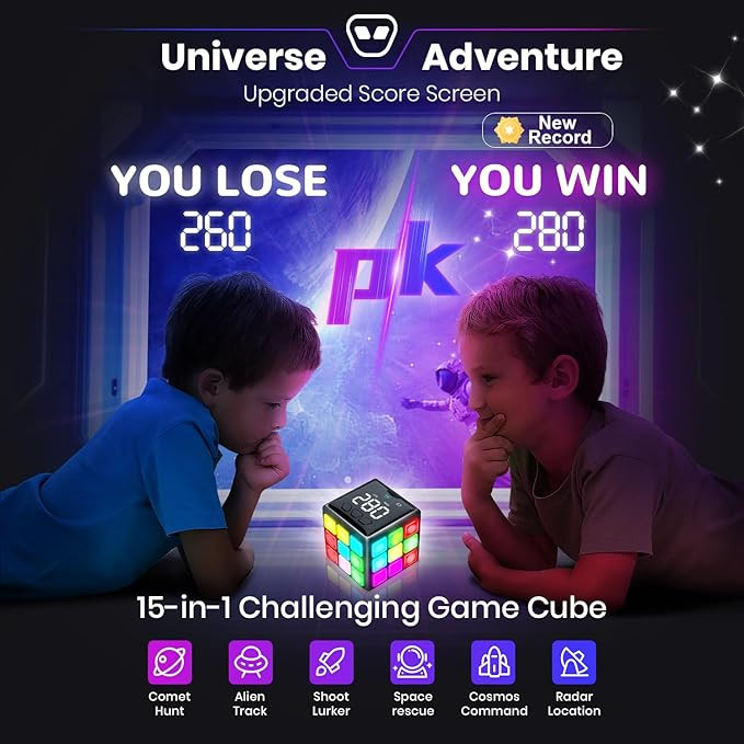 Rechargeable Game Handheld Cube - 15 Fun Brain & Memory Game with Score Screen - Christmas Easter... | Amazon (US)