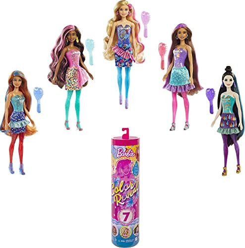 Barbie Color Reveal Doll with 7 Surprises: 4 Bags Contain Skirt, Shoes, Earrings & Brus… | Amazon (US)