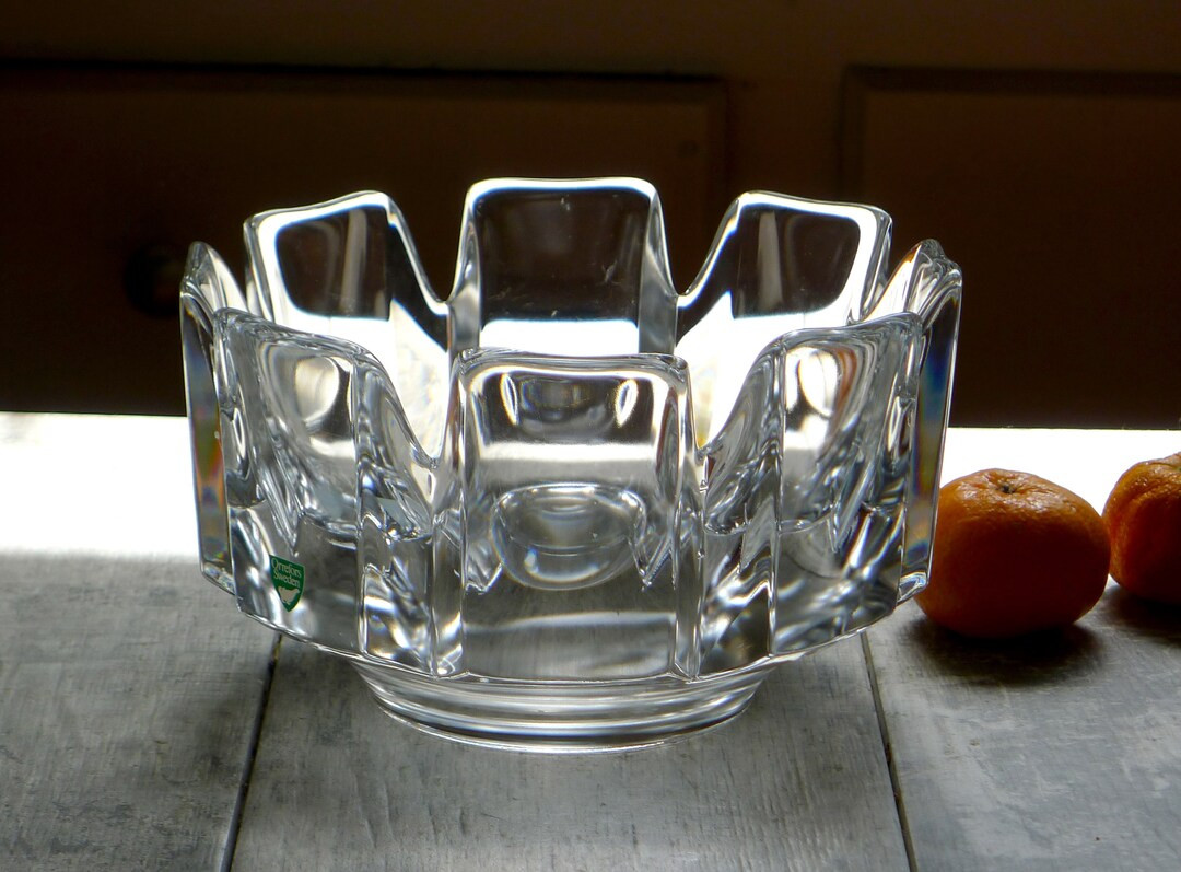 Vintage ORREFORS Corona Crystal Bowl Fruit Flowers Serving Centerpiece Vintage Swedish Home Decor... | Etsy (US)