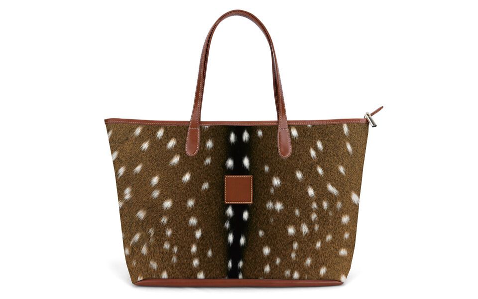 St. Anne Zippered Tote - Leather Patch $220 | Barrington Gifts