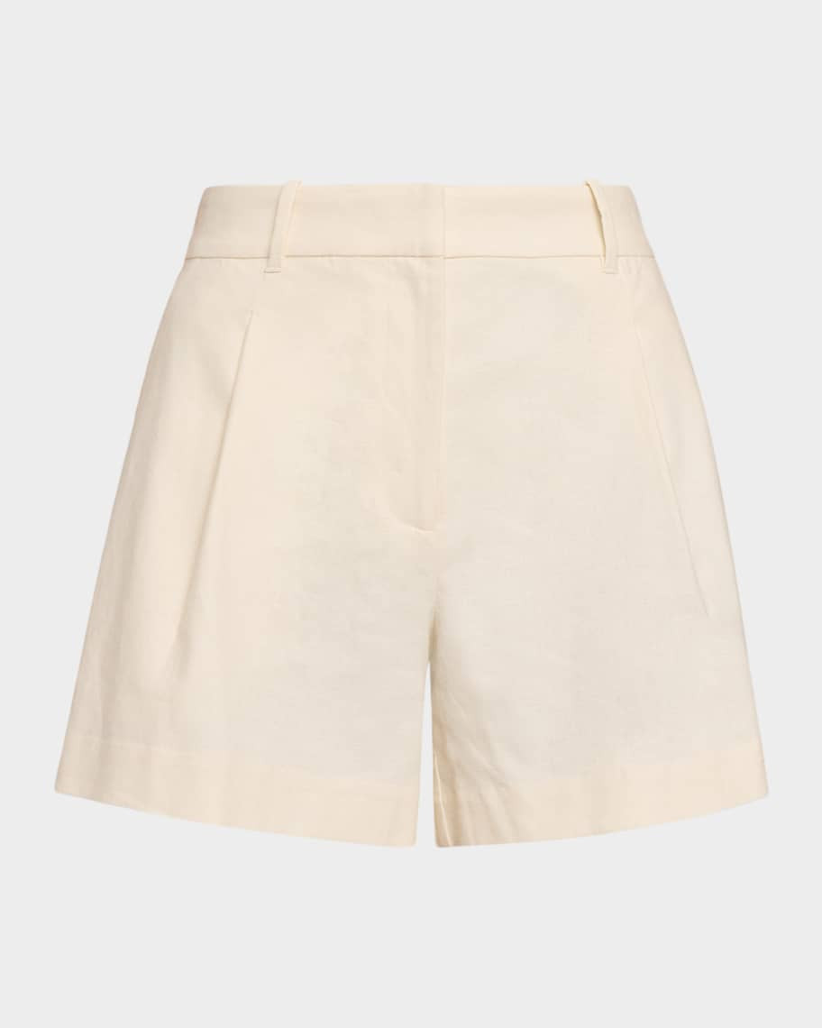 Tanya Taylor Jodi Linen-Blend Shorts | Neiman Marcus