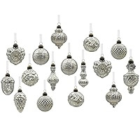 Glass Christmas Ball Ornaments Mercury Glass Drop Ornaments Gold Color Size: 2.15''-3.4'' (16 Pie... | Amazon (US)