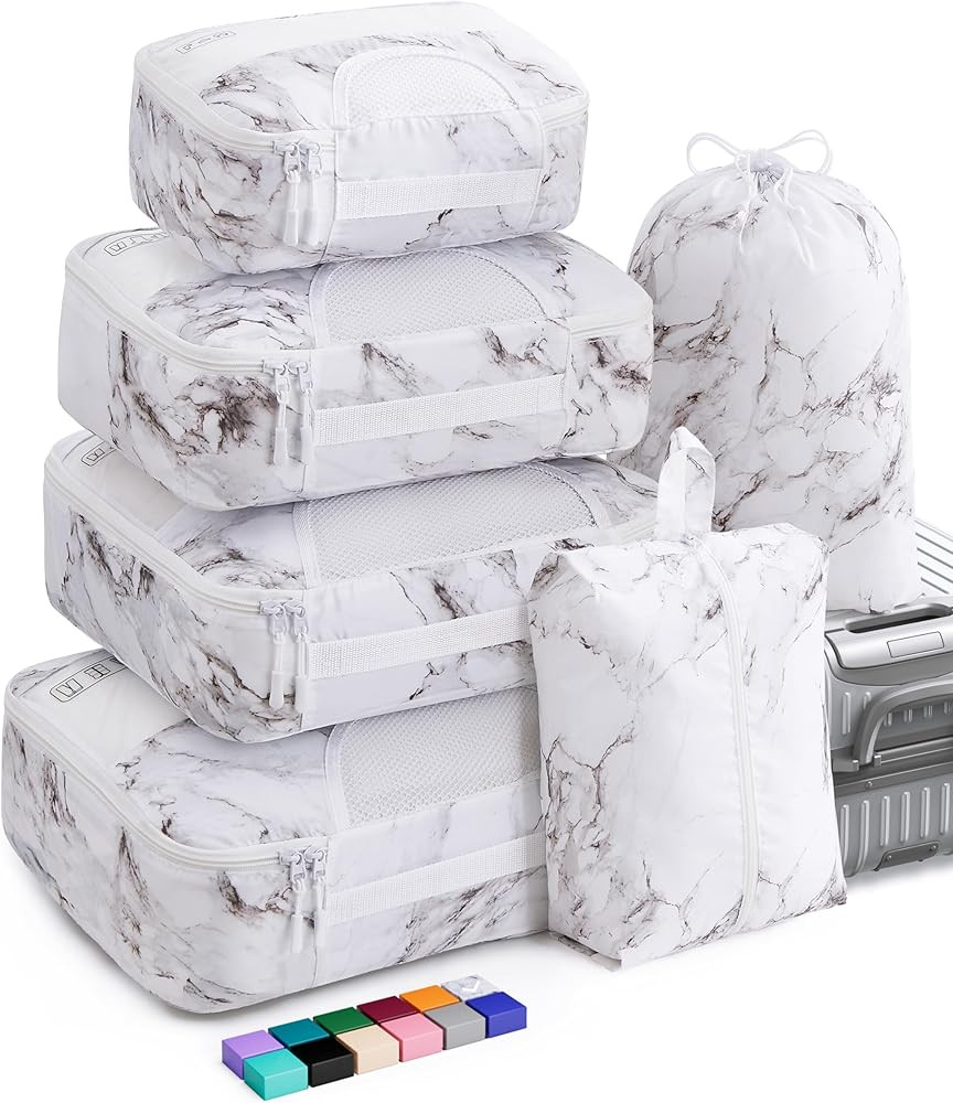 Veken 6 Set Packing Cubes for Suitcases, Travel Organizer Bags for Carry on Luggage, Suitcase Org... | Amazon (US)