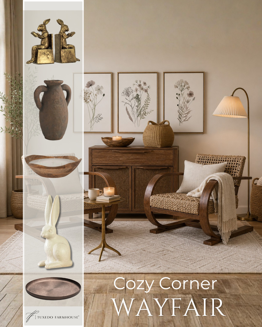 A quiet moment, beautifully composed 🤍

This cozy corner is layered with warm wood tones, soft textiles, and collected accents that create an inviting, lived-in feel. Each piece—whether sculptural or functional—adds depth without excess, striking a balance between comfort and refinement. 

 #LTKSeasonal #LTKHome #LTKSaleAlert