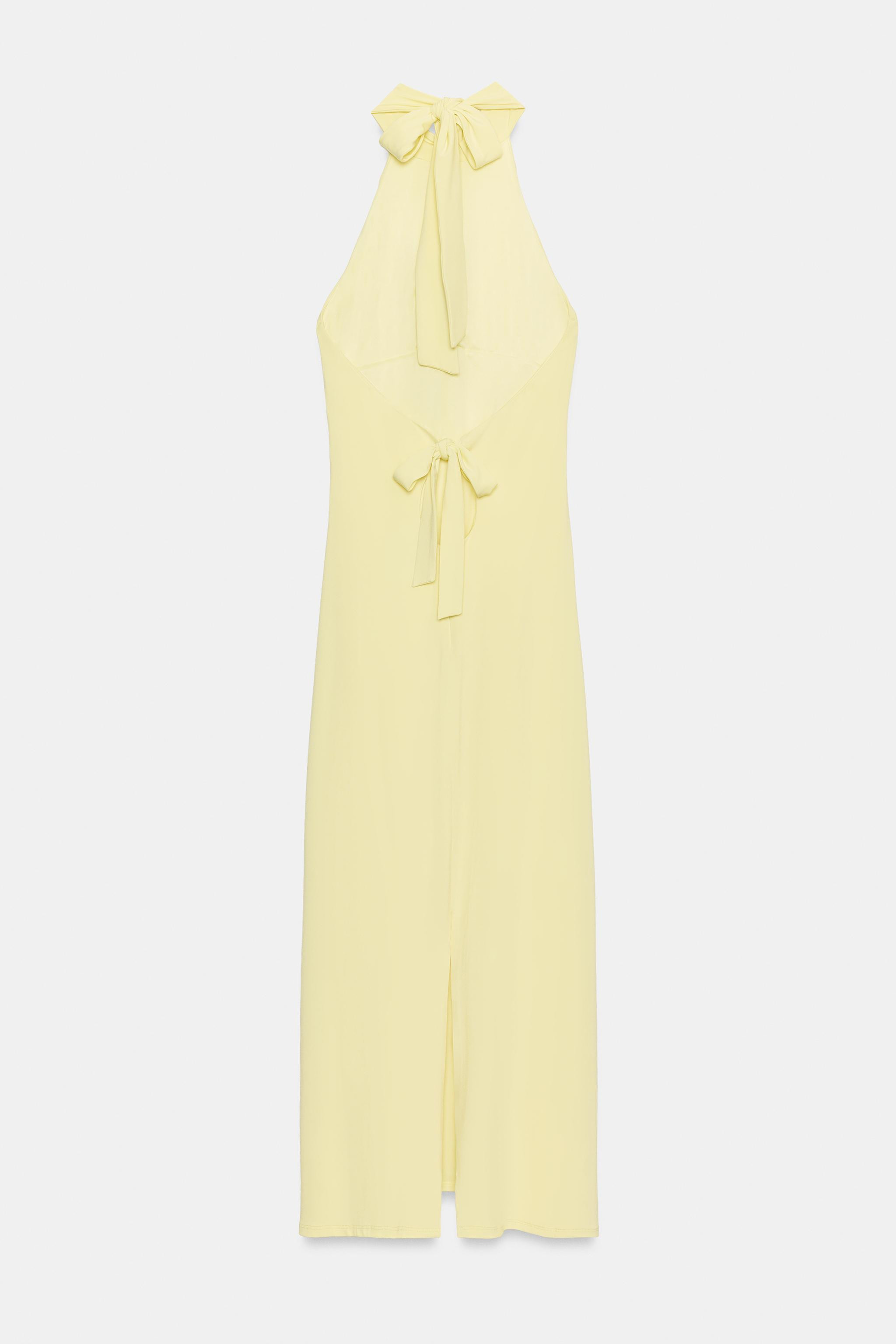 HALTER NECK MIDI DRESS WITH TIE | Zara UK