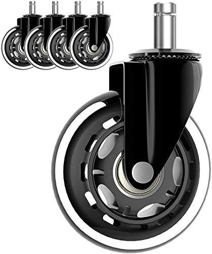 5-Pack Office Chair Wheels, Sturdy Rubber Caster Wheels for All Floors, Hardwood & Carpet, Univer... | Amazon (US)