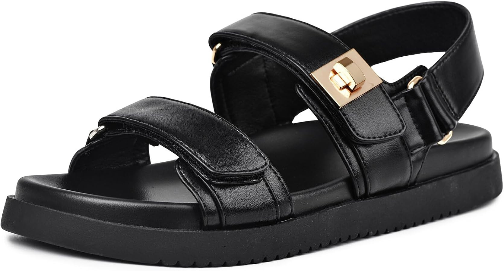 Womens Summer Sandals Casual Adjustable Arch Support Comfortable Thick Sole Flat Sandals | Amazon (US)