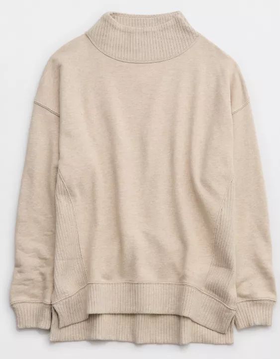 Aerie Down-To-Earth Oversized Mockneck Sweatshirt | American Eagle Outfitters (US & CA)