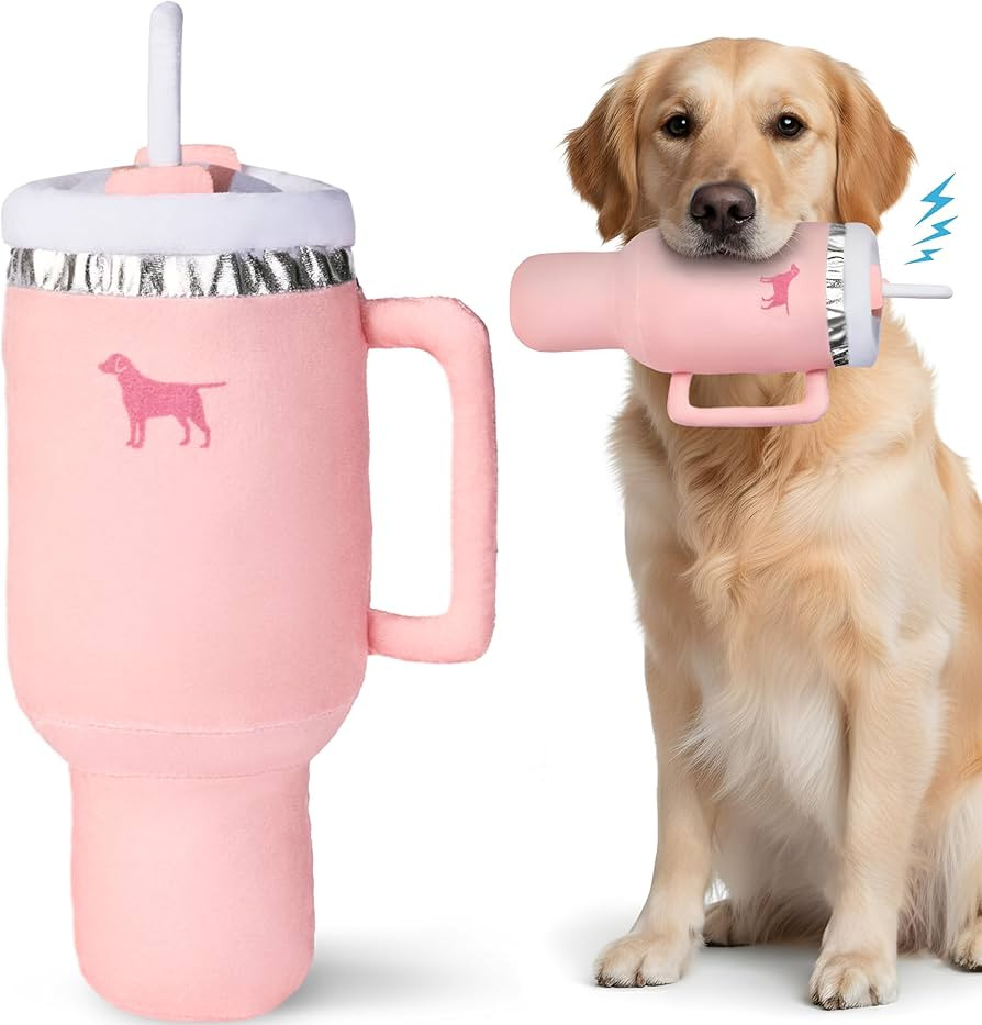 Pup Cup Tumbler Dog Toy – Cute Girl Dog Toy, Easter & Birthday Gift, Interactive Squeaker, Fun ... | Amazon (US)