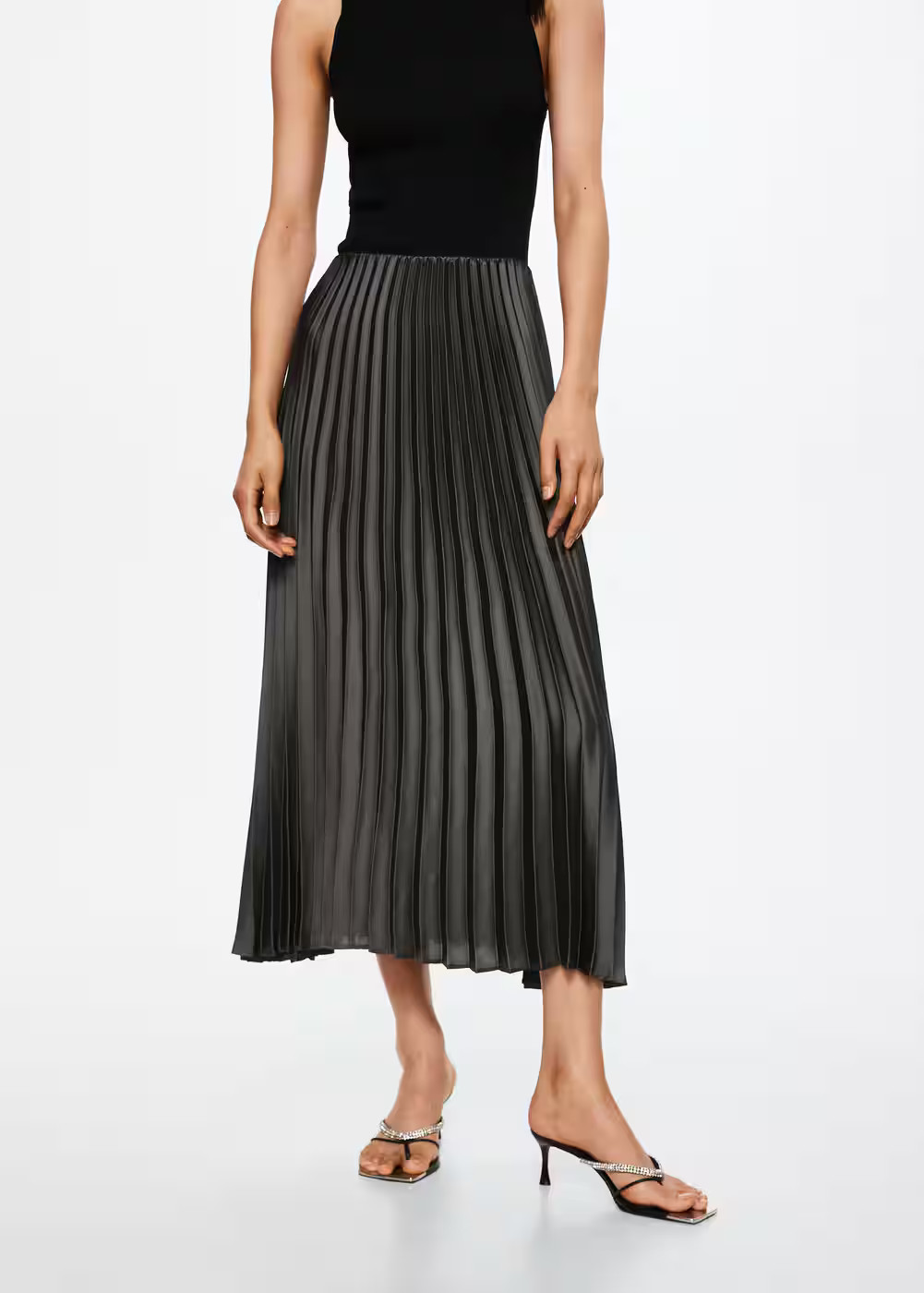 Satin pleated skirt -  Women | Mango USA | MANGO (US)