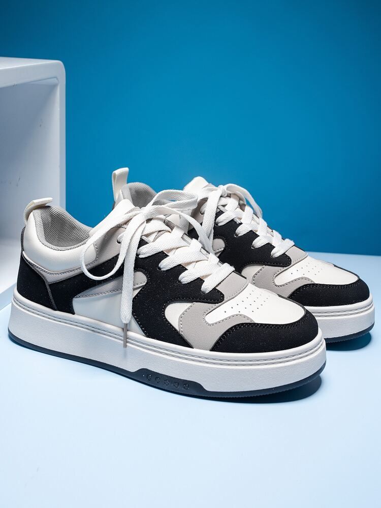 Colorblock Lace-up Front Skate Shoes | SHEIN