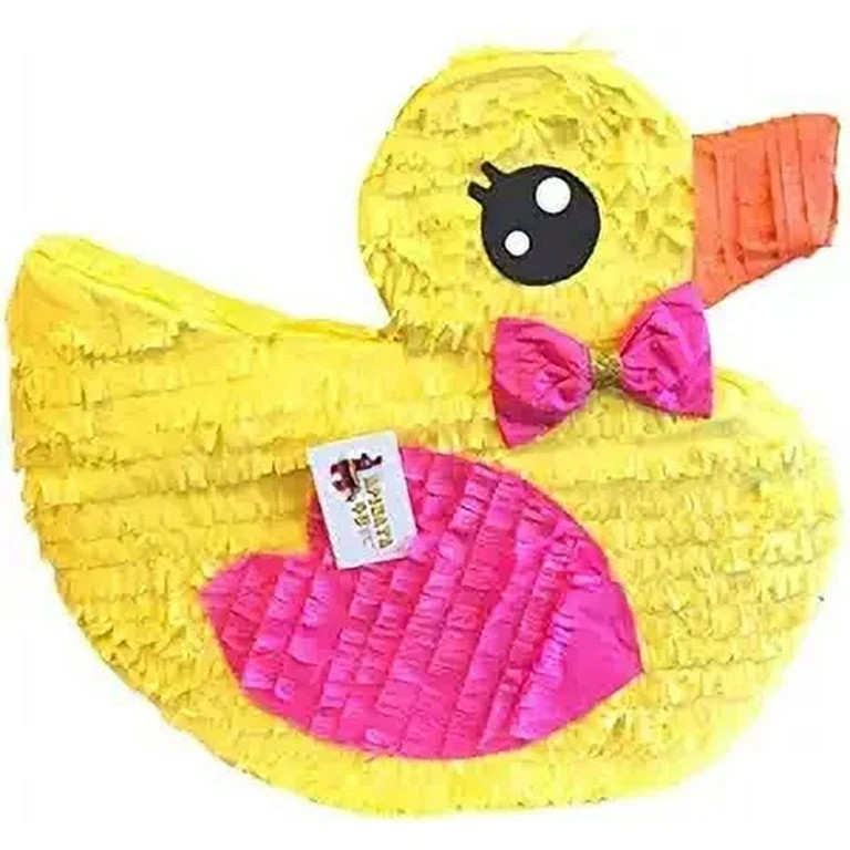 16" It's a Girl Rubber Duck Pinata for Baby Shower Yellow Easter Pinata with Pink Bow | Walmart (US)