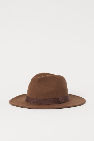 Felted Wool Hat - Brown - Ladies | H&M US | H&M (US)