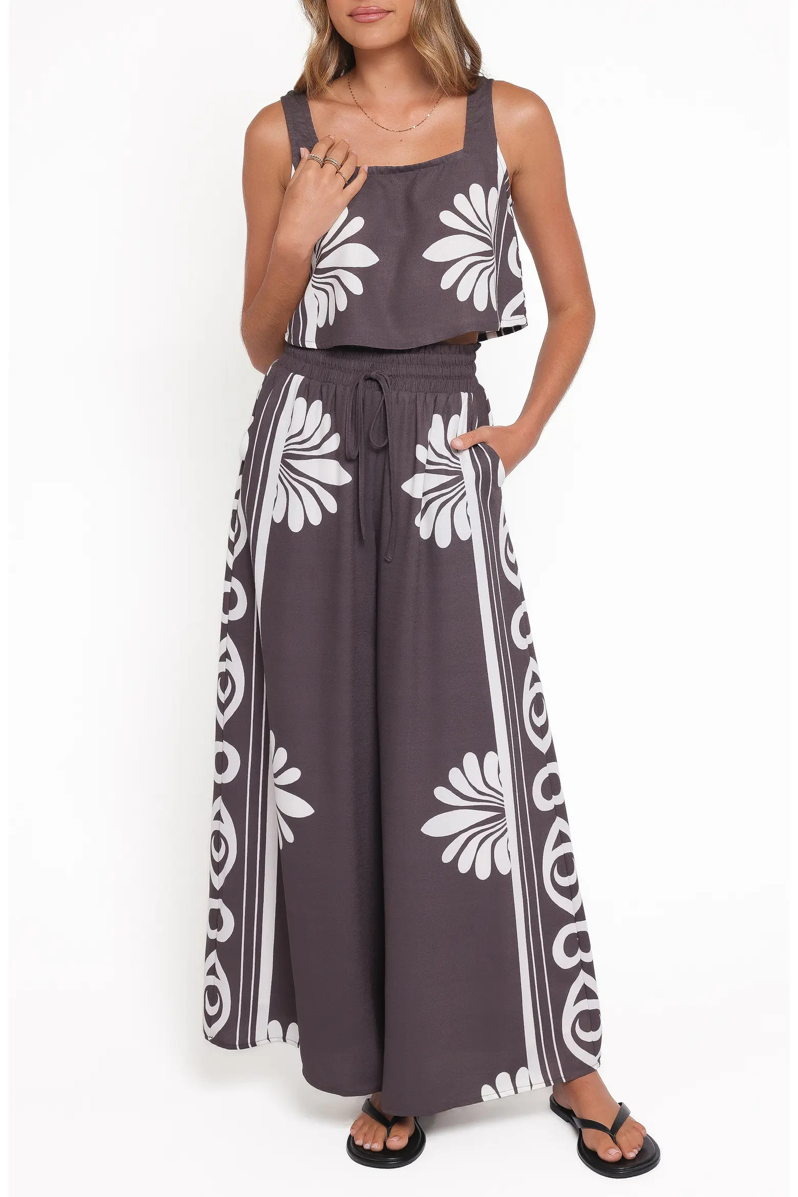 Petal & Pup Timothy Linen Blend Square Neck Tank & Wide Leg Pants Set (Women) | Nordstrom | Nordstrom