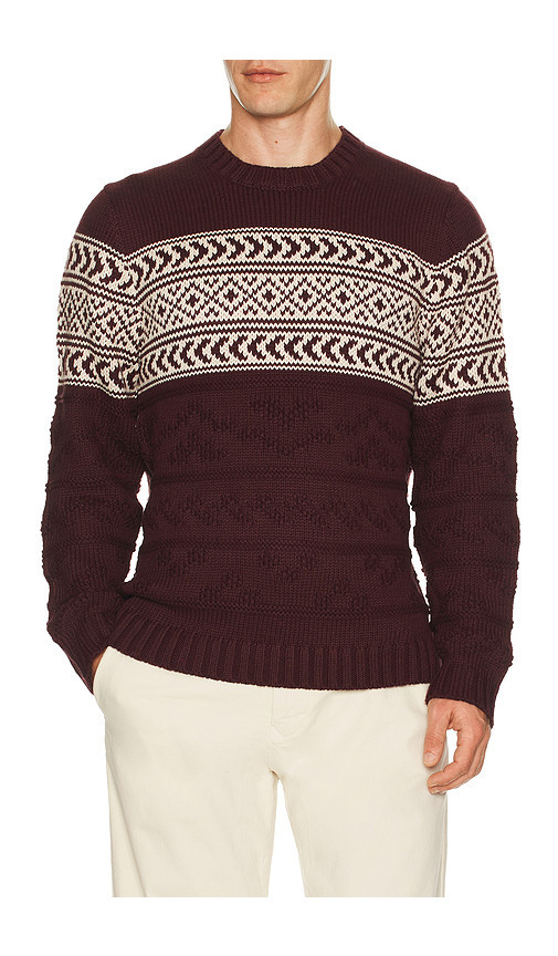 Marine Layer Textured Fair Isle Sweater in Burgundy. Size S. Also in L, XL/1X. | Revolve Clothing (Global)