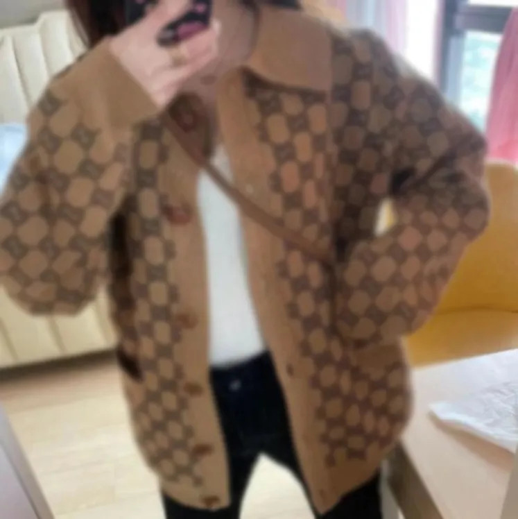 2022 Women Sweater Knit Designer Autumn Winter Cardigans Knitted Loose Coat Double Letter Printed... | DHGate