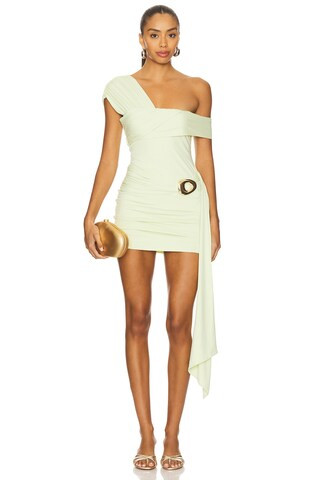 Kassi Ruched Mini Dress in Keylime Light Green Mini Dress Vacation Mini Dress Green Party Dress | Revolve Clothing (Global)