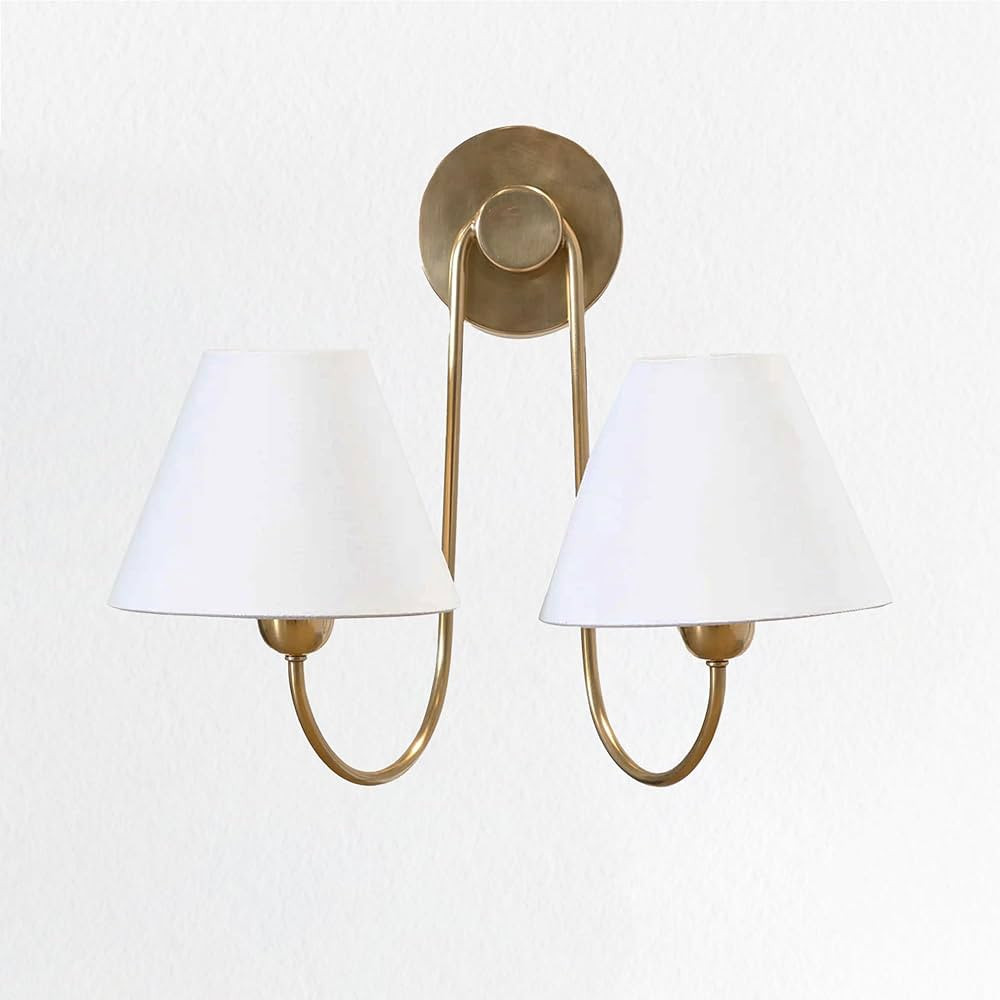 Double Swoop Sconce, Wainwright Double Swoop Sconce, 17.5" w x 9.5" d x 14" h (Brass) | Amazon (US)