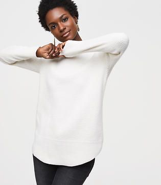 LOFT Textured Shirttail Sweater | LOFT
