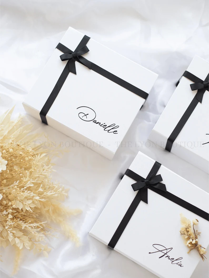 Luxury Ribbon Gift Box , Personalized Keepsake Box, Bridesmaid Gift Box,proposal Bridal Party Box... | Etsy (US)