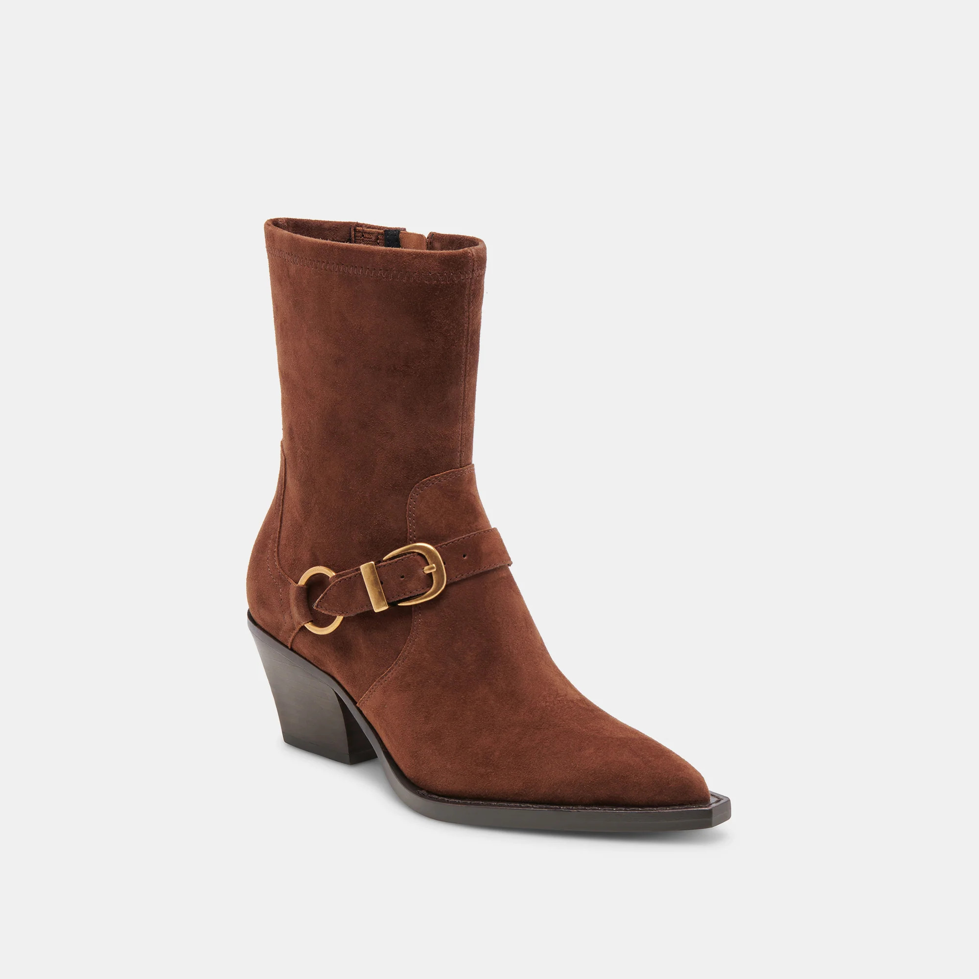 RAVE WIDE CALF BOOTS DK BROWN SUEDE | DolceVita.com