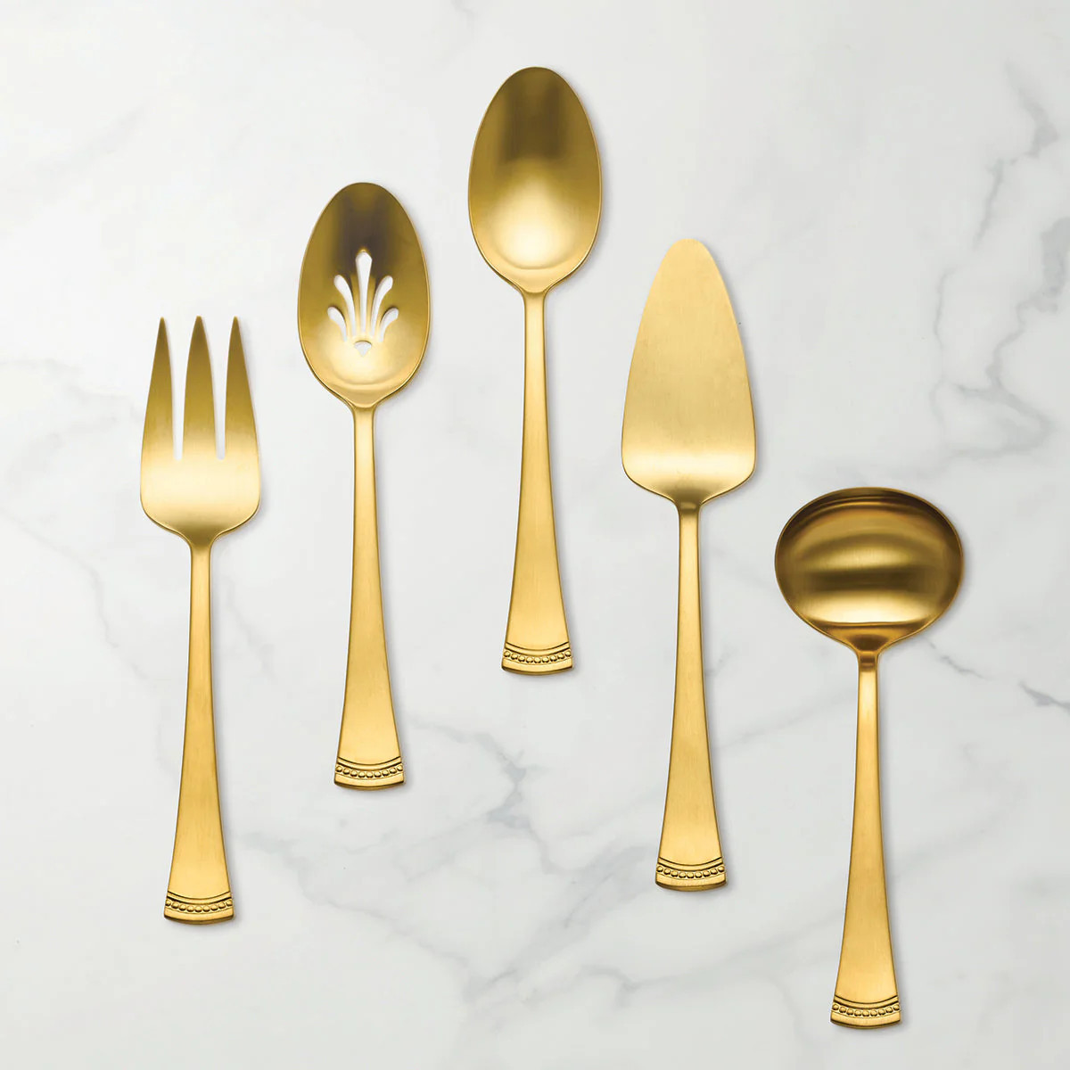 Portola Gold Satin 5-Piece Hostess Set | Lenox