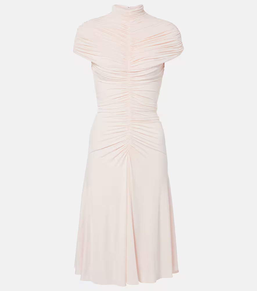 AlaÃ¯a Ruched jersey midi dress | Mytheresa (US/CA)