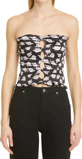 Amy Crookes Floral Print Shirred Tube Top | Nordstrom | Nordstrom