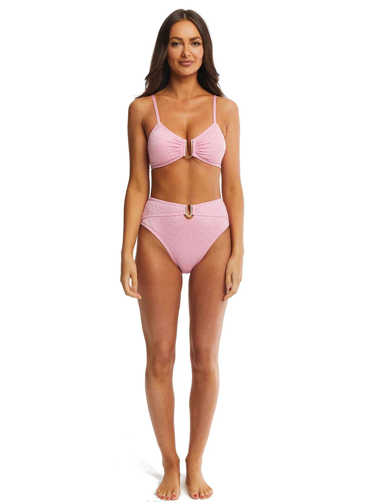 Time and Tru Women's U-Trim High Waist Bikini Swim Bottoms, Sizes S-3X | Walmart (US)