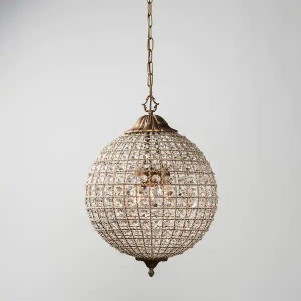 Kimberly Crystal 3-Light 18-Inch Medium Globe Chandelier by Kosas Home - Overstock - 10837408 | Bed Bath & Beyond