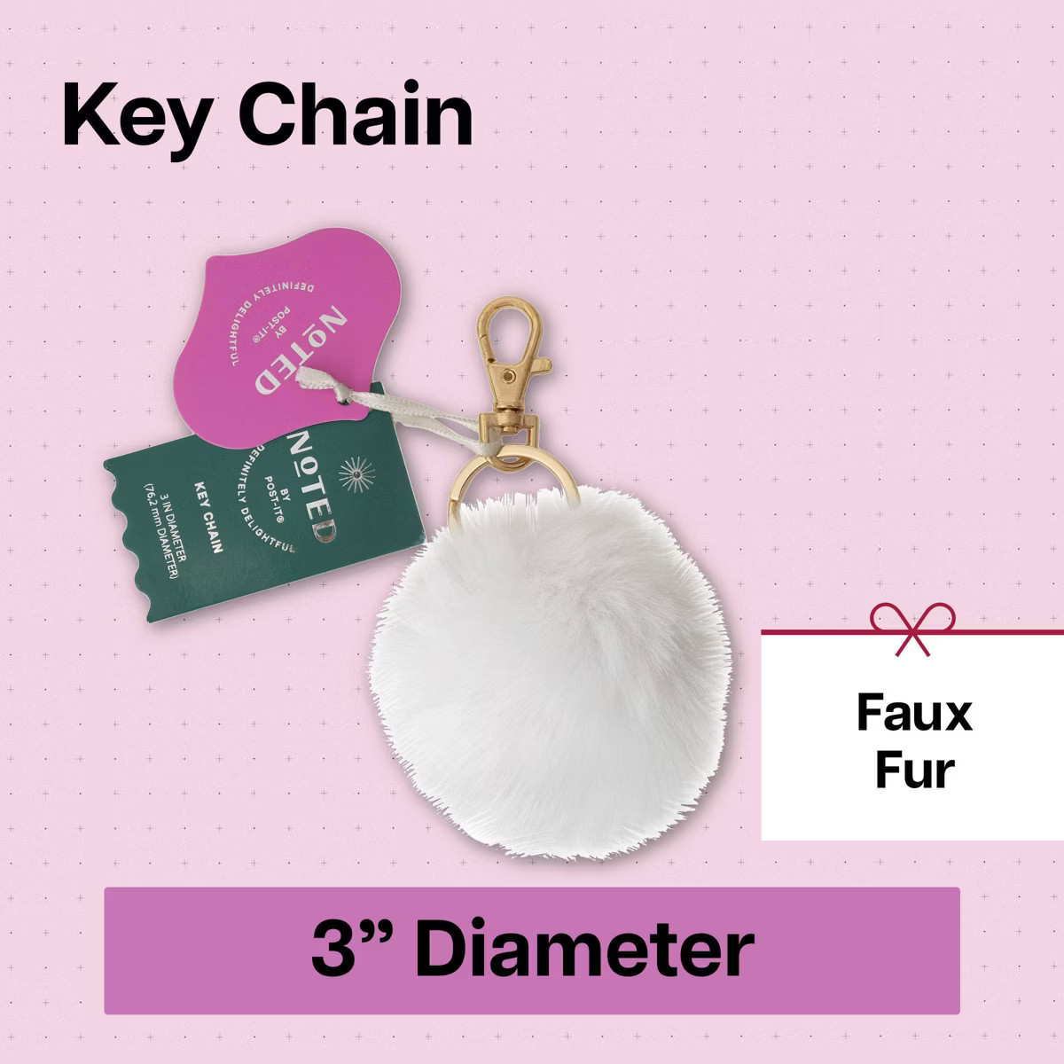 Noted by Post-it Ho Ho Whoa Fuzzy Bag Charm Pouch Gifting | Target