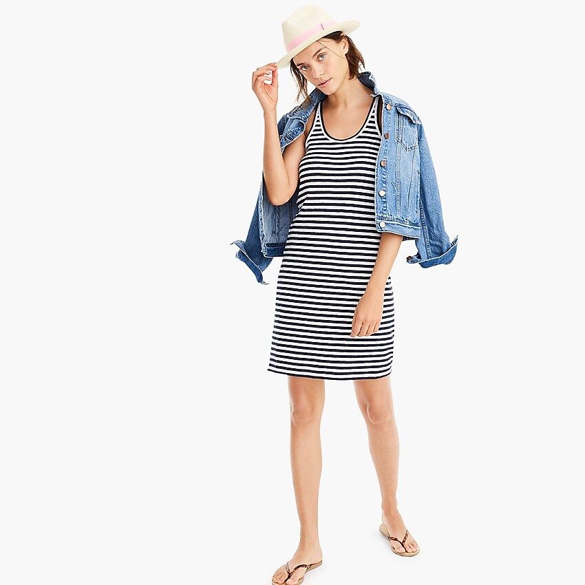 Racerback tank dress in stripe | J.Crew US