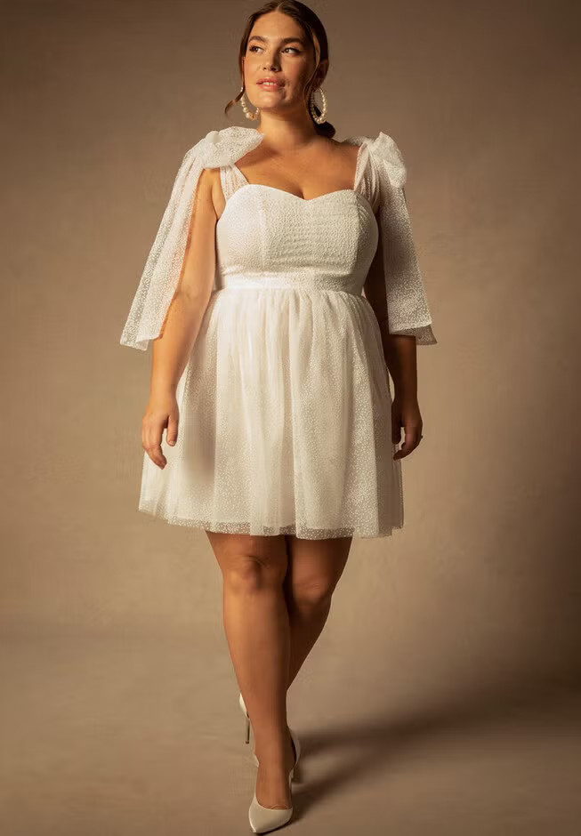 Bridal by ELOQUII Tie Shoulder Dress | Eloquii