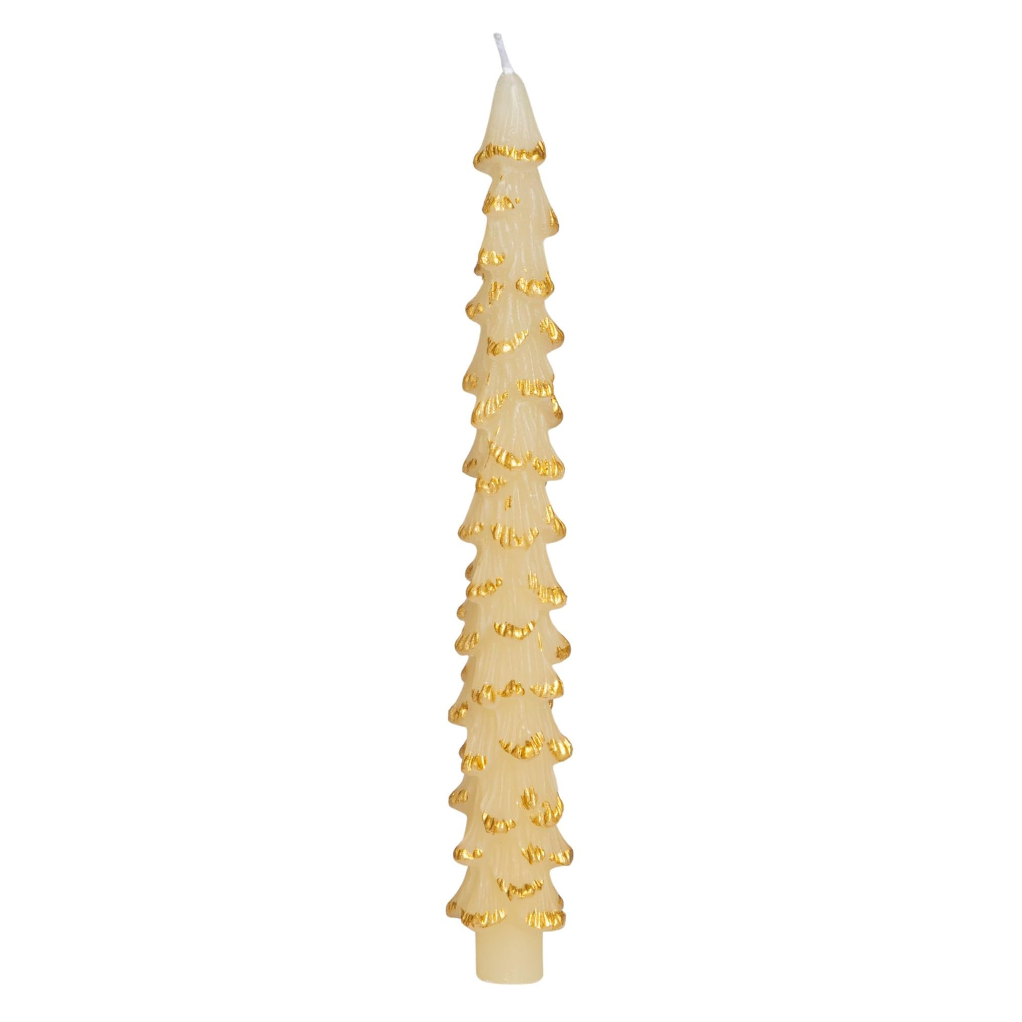 Creative Co-Op Golden-Tipped Elegance Tree Shaped Taper Candles, Eggnog Color, Set of 2 | Amazon (US)