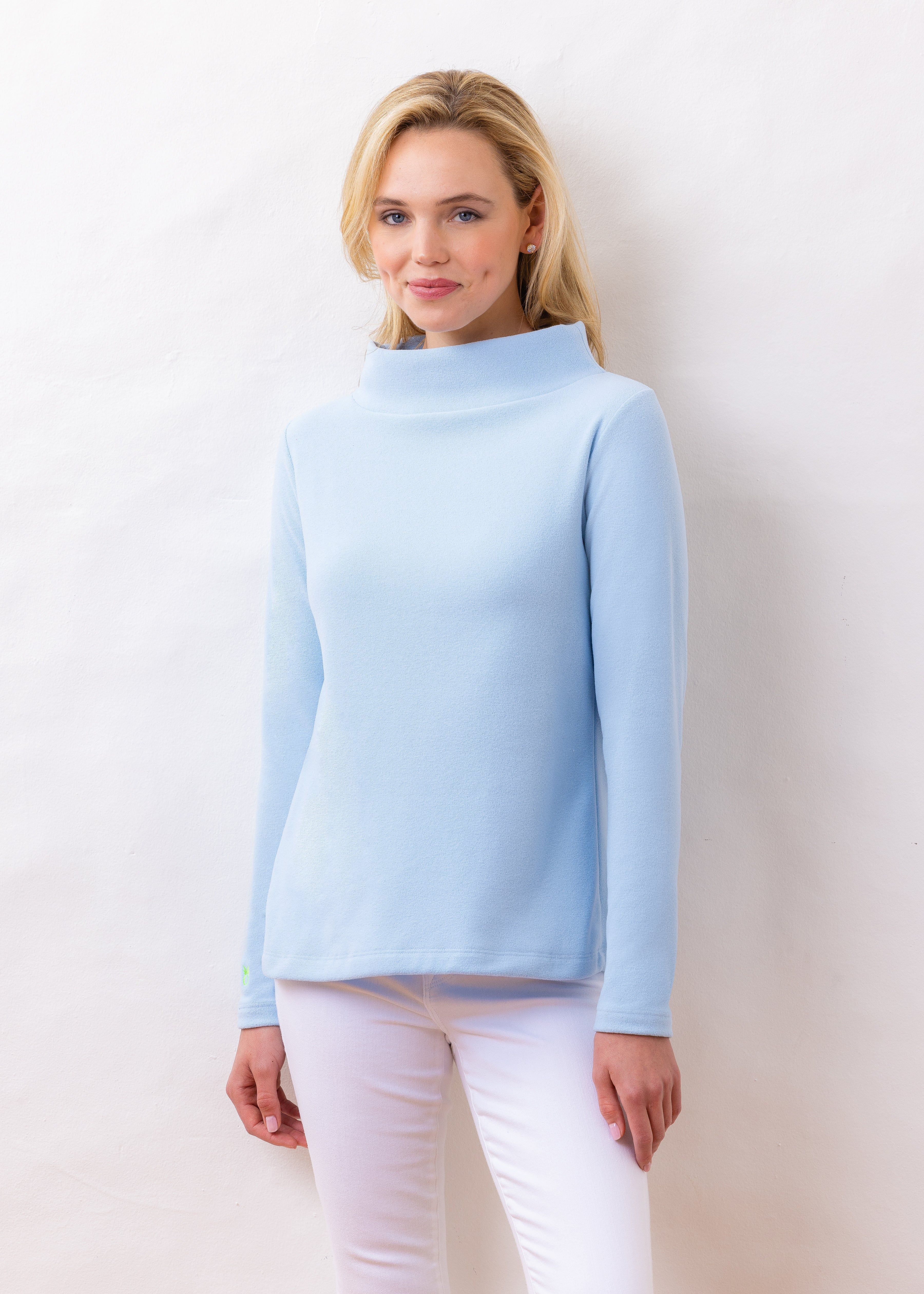 Greenpoint Boatneck in Terry Fleece (Ice Blue) | Dudley Stephens