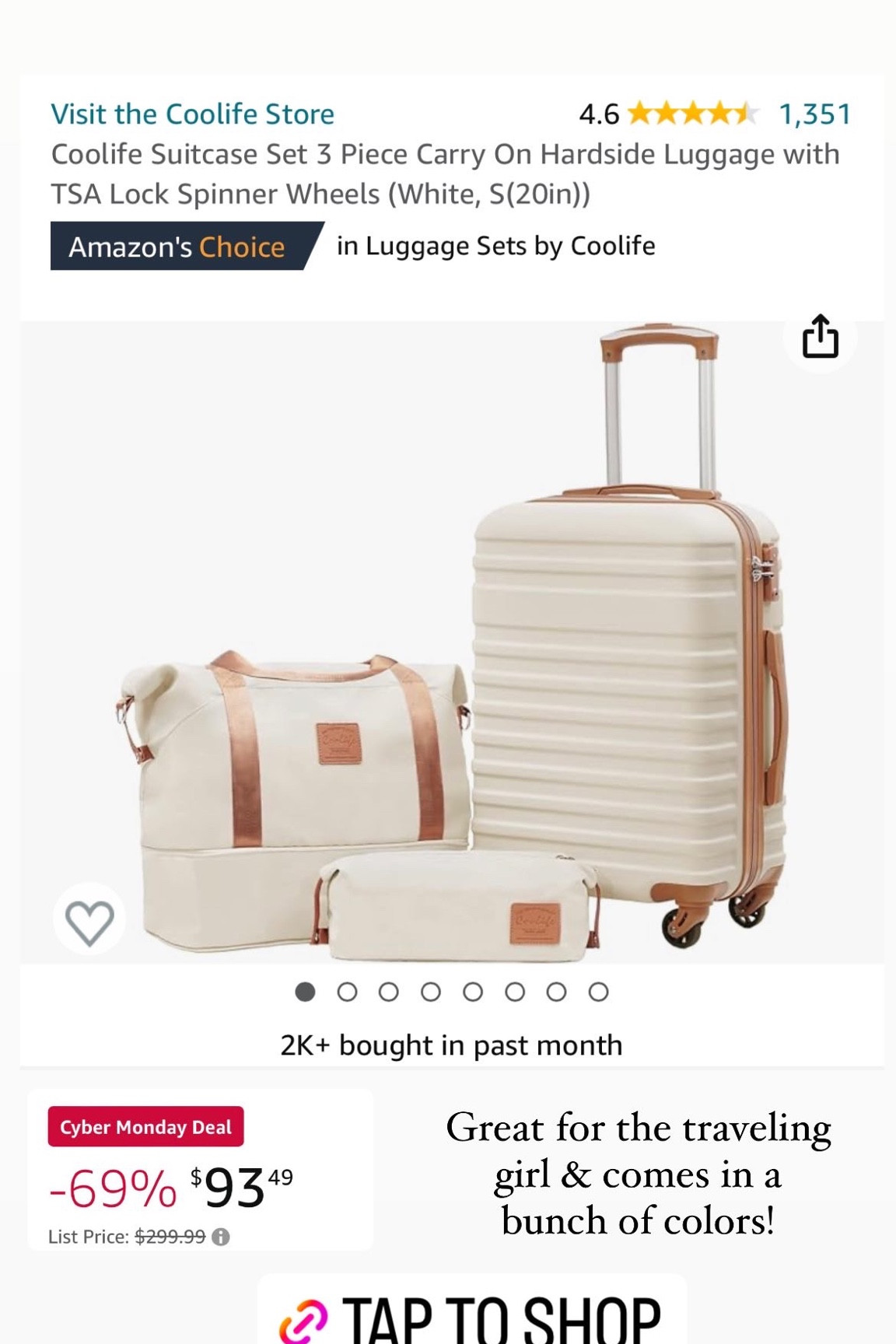 Luggage set of 3 on sale for Black Friday! Great gift for the travelers and under $100

#LTKHoliday #LTKGiftGuide #LTKCyberWeek