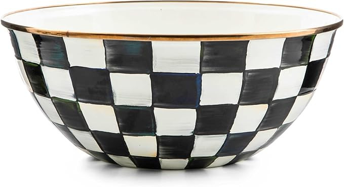 MACKENZIE-CHILDS Enamel Everyday Bowl, Serving Bowl for Cereal, Soup, Fruit, or Salad, Large, Bla... | Amazon (US)