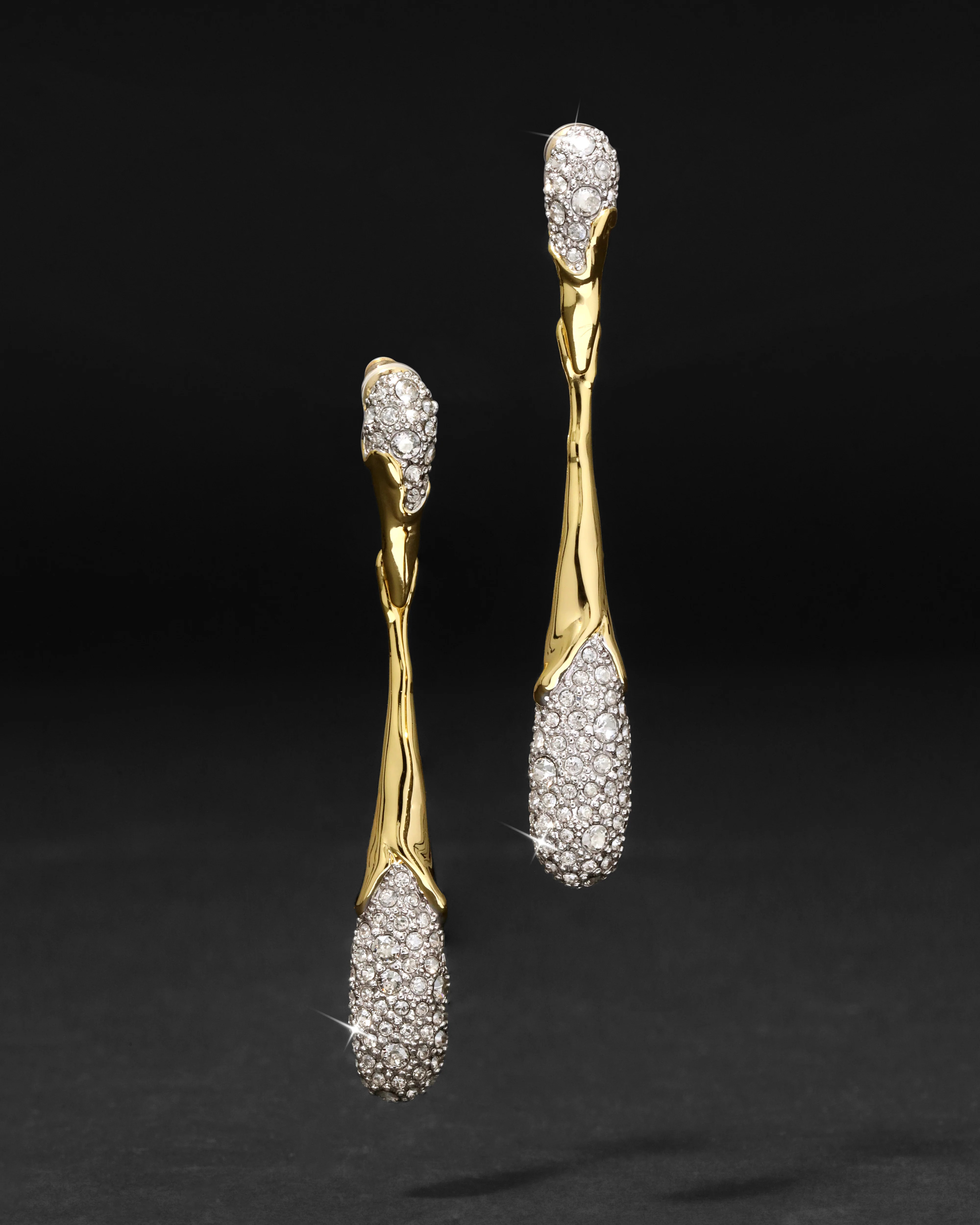 Solanales Linear Crystal Teardrop Earrings | 14k Gold and Crystal | Alexis Bittar