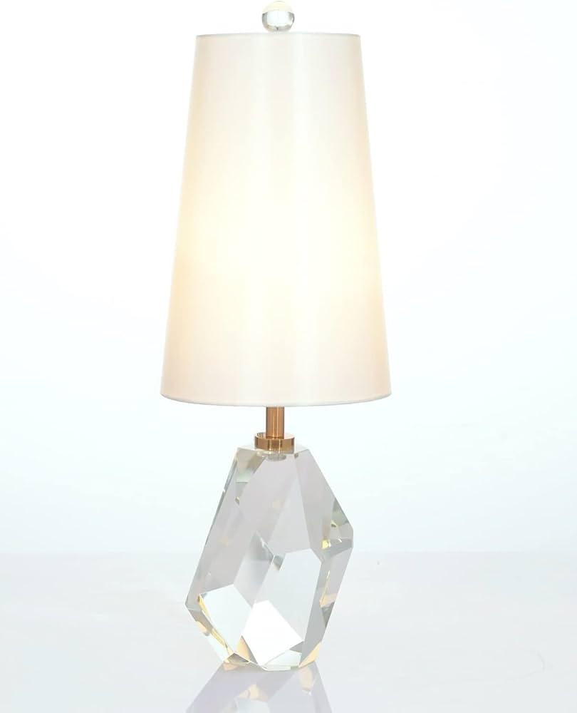 Table Lamps American Style Transparent Crystal Lamp, Contemporary Luxury Cube Desk Lights, White ... | Amazon (US)