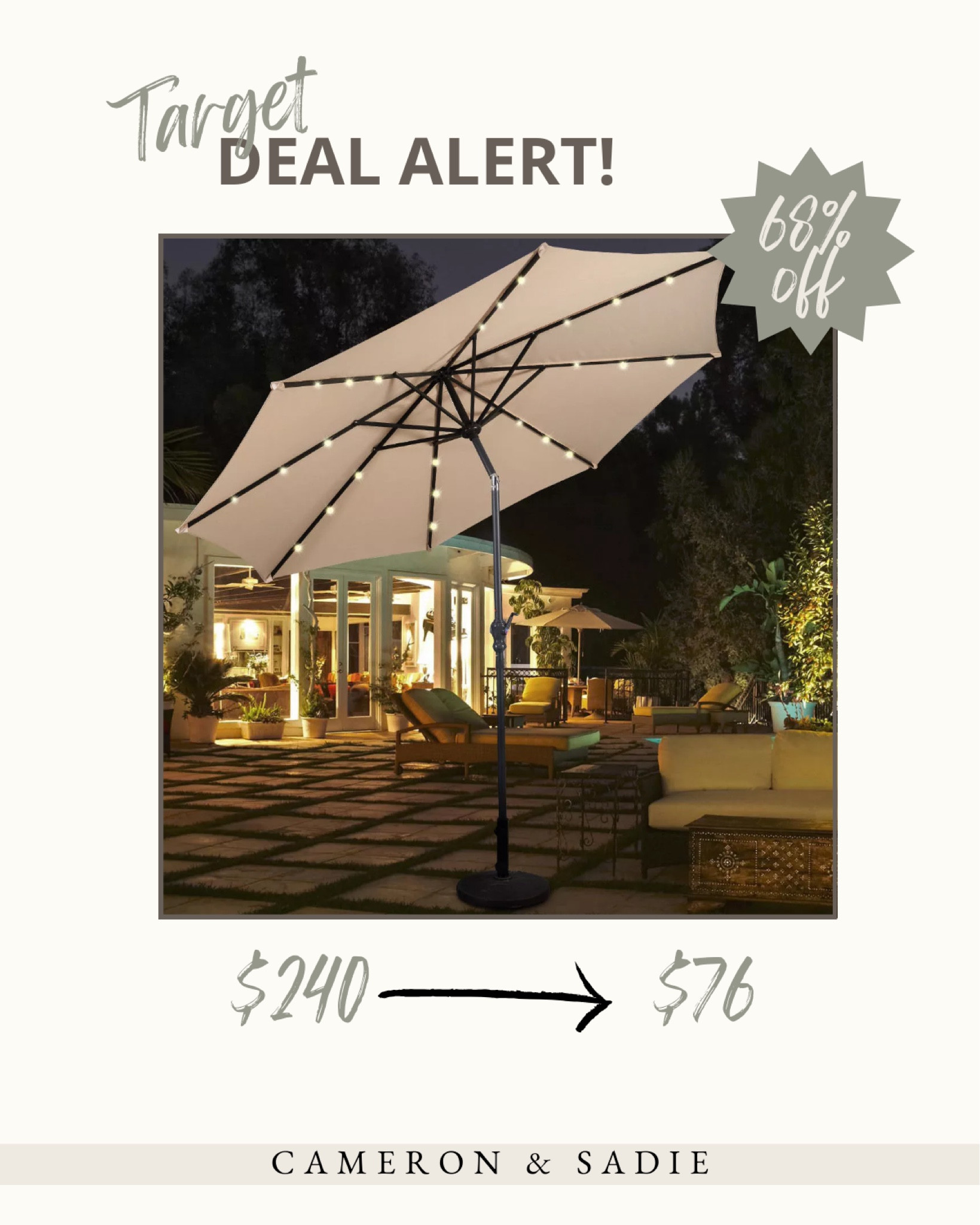 68% off of this lit up umbrella 😳



#LTKSaleAlert #LTKHome #LTKSeasonal