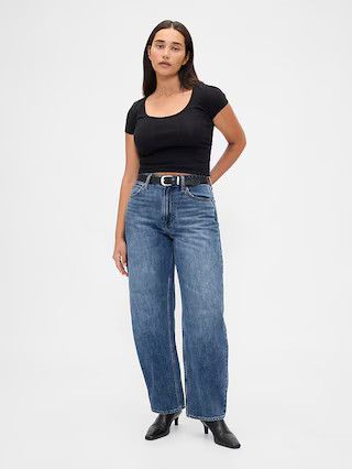 Curvy High Rise Barrel Jeans | Gap (US)