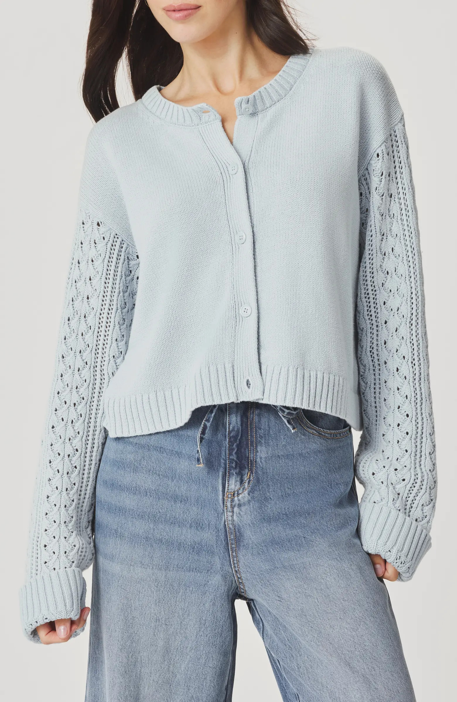 Gracie Cable Stitch Sleeve Cardigan | Nordstrom