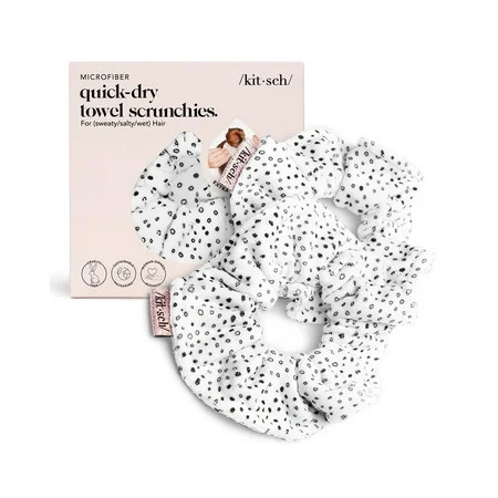 Kitsch Towel Scrunchie White Dot-Print 2 Pc | Walmart (US)