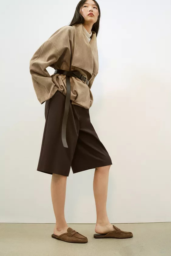 OPEN BACK SPLIT SUEDE LOAFERS | Zara US